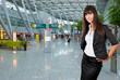 Young business woman in airport Young business woman in airport