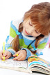 Little girl painting