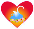 Vector illustration. Love swan.