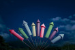 fireworks setup at night
