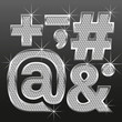 metall diamond letters and numbers big and small