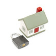 miniature house with lock