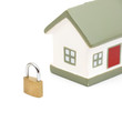 miniature house with lock