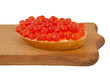 Bread and red caviar