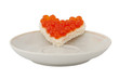 Bread in the form of a heart and red caviar Bread in the form of a heart and red caviar