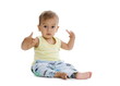 little boy with hiphop gesture