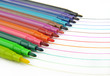 Colorful pen. Many Line on a white background