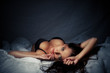 attractive laying girl with big breasts