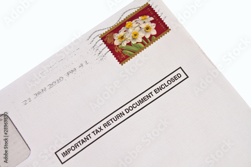 Photo: Tax form in envelope Tax form in envelope