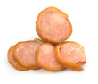 Sliced ham isolated on the white background