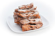 Plate of faworki, Polishd dessert