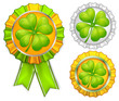 Award ribbons with clover