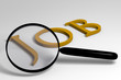 Magnifying glass and 3d text. Magnifying glass and 3d text.