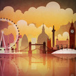 An Artistic Vintage Grunge Cityscape of London