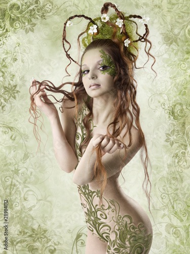Foto: Floral spring sexy woman Floral spring sexy woman