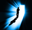 Businesswoman silhouette in doorway