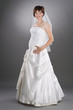 pretty pregnant bride wearing wedding gown