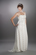 young pregnant bride wearing wedding gown