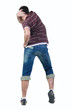 Young man dancing. Rear view. Young man dancing. Rear view.