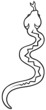 Crawling Snake - Black and White Cartoon illustration
