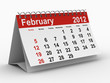 2012 year calendar. February. Isolated 3D image