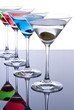 Colorful Martini Cocktails and Reflections Colorful Martini Cocktails and Reflections
