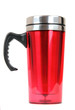 Foto: Heat protection- red thermos for coffee mug, isolated on white Heat protection- red thermos for coffee mug, isolated on white