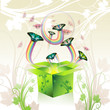 Springtime box with butterflies
