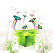 Springtime box with butterflies