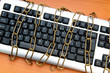 Computer security concept with keyboard and chain Computer security concept with keyboard and chain