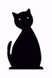 silouhette de chat noir