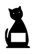 pense bête chat noir avec espace libre