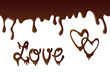 Vector chocolate background with hearts