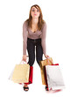 bored shopping  girl with bags
