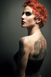red-haired girl with bright make-up red-haired girl with bright make-up