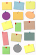 Colored notes on white background