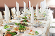 close-up catering table set