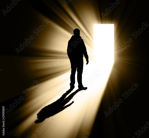 Illustration: silhouette of man in doorway silhouette of man in doorway