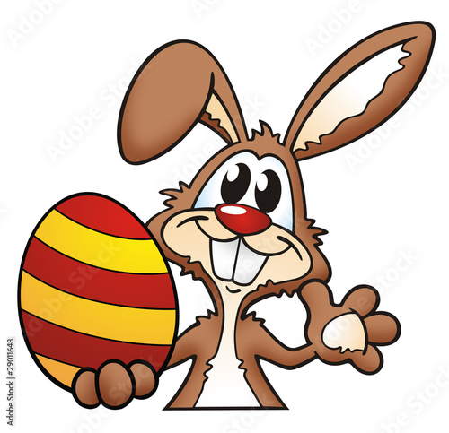 Illustration: Easter Bunny with colored Egg Easter Bunny with colored Egg