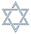 Jewish star design on white background - vector illustration