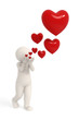 Illustration: 3d guy blowing hearts - Depth of field 3d guy blowing hearts - Depth of field