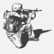 Vector: soldier with a gun soldier with a gun