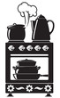 Vecteur : Kitchenware on the stove Kitchenware on the stove