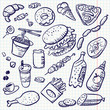 Vecteur : Doodle food Doodle food