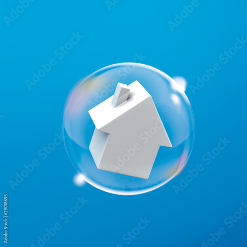 Illustration: Bulle maison bleu Bulle maison bleu