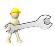3d worker, twisting a nut