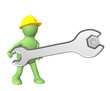 3d worker, twisting a nut