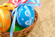 Easter eggs in basket