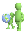 Adult and child with Earth