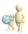 Adult and child with Earth